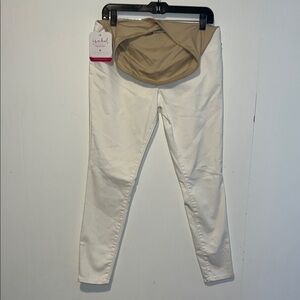 NWT Isabel Maternity by Ingrid & Isabel Skinny White Jeans Crossover Panel A941
